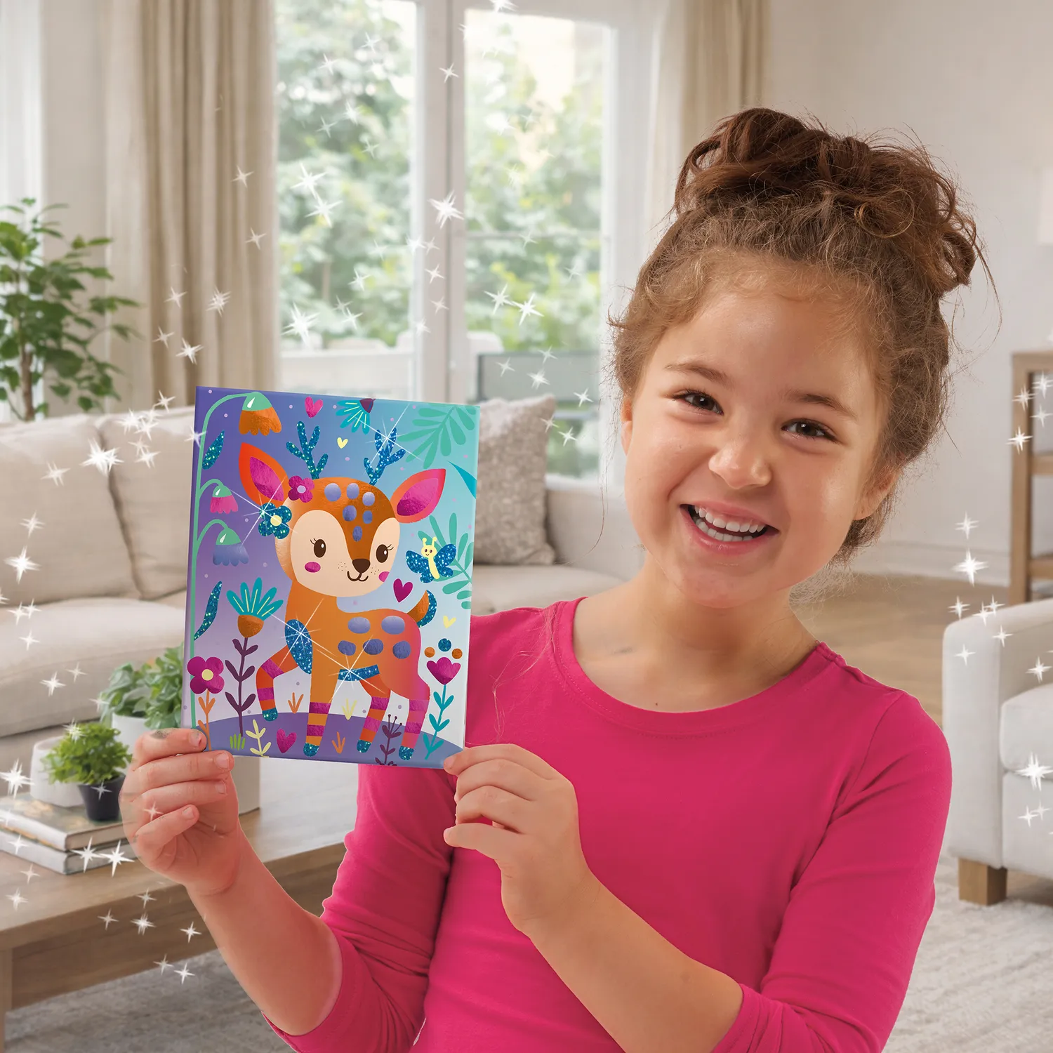 SES Creative Foil Art Tusmørkeeventyr foliesæt 6 kort glitter