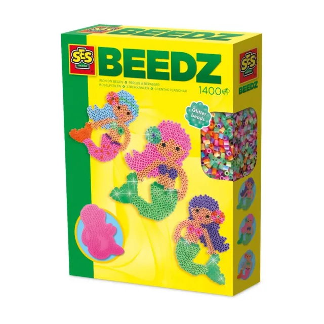 SES Creative Beedz Zeemeermin strygeperler sæt med plade