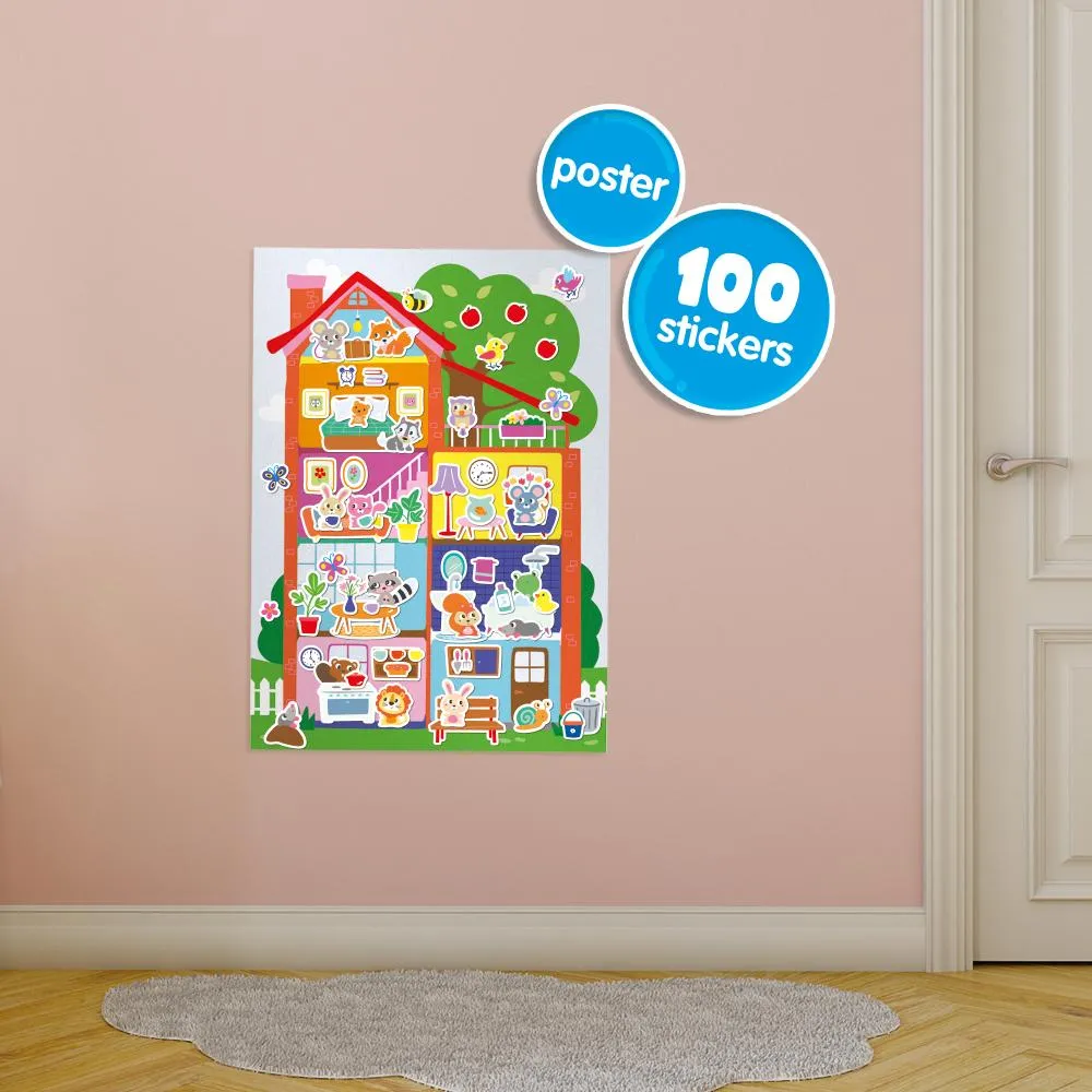 SES Creative My First Hus plakat med klistermærker 100 stk fra 1 år