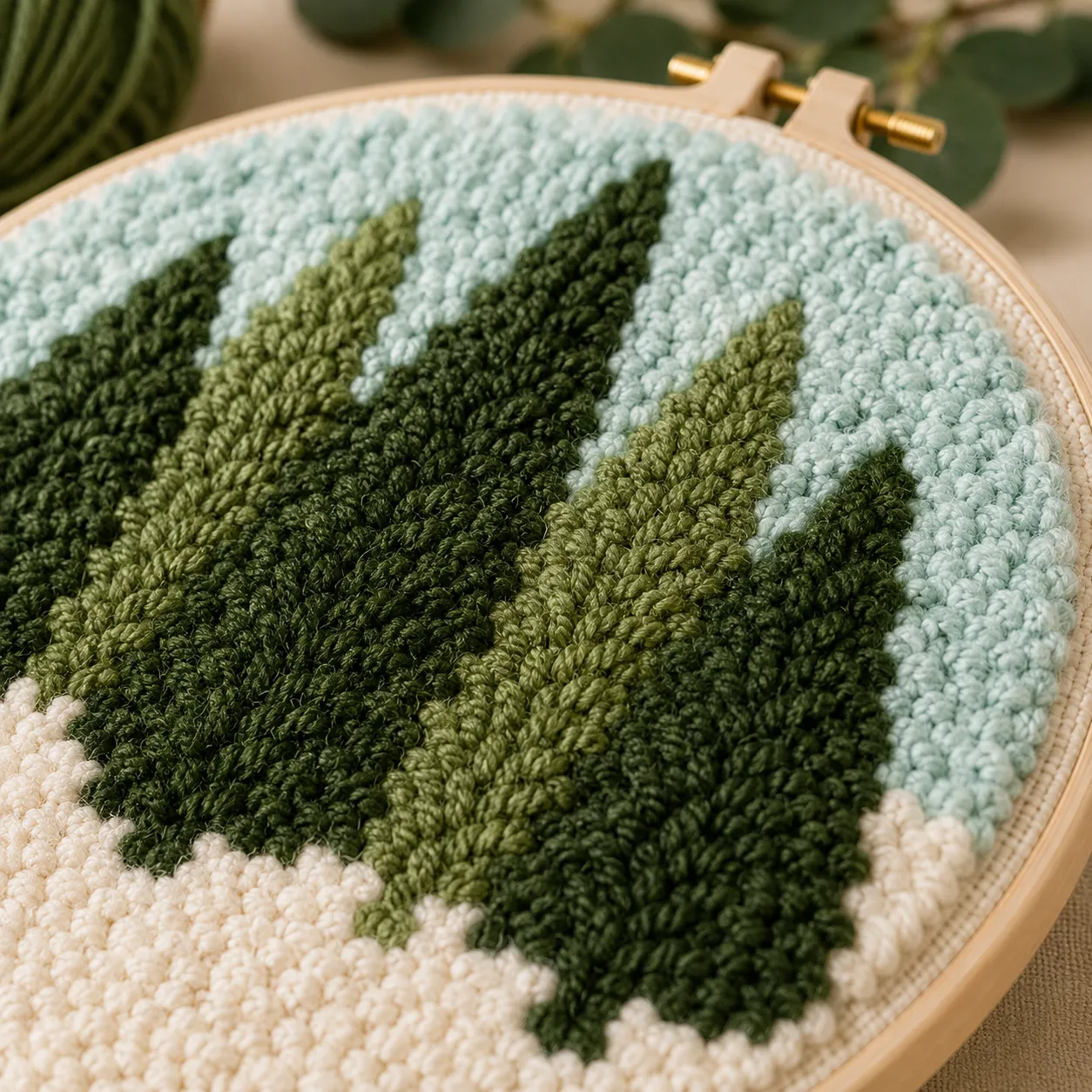 craftsy.dk Vinterskov punch needle sæt 20 cm snelandskab