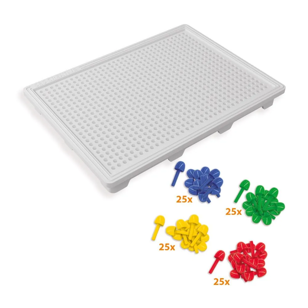 SES Creative mosaikbræt compact mosaikspil 100 pinde genbrugelig