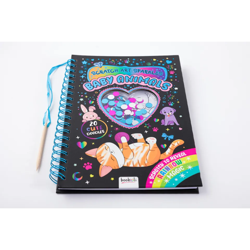Decoden Magic Scratch Art Sparkles Baby Animals kradsebog dyr