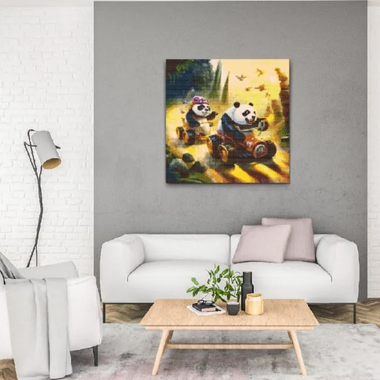 Road2Art Panda løb diamond painting 50x50 runde