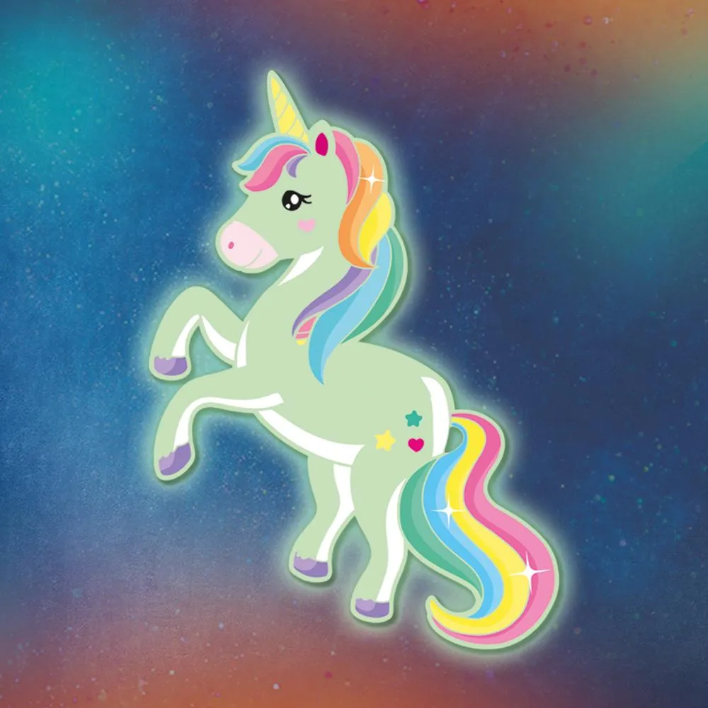 SES Creative Glowing Unicorns stickers selvlysende