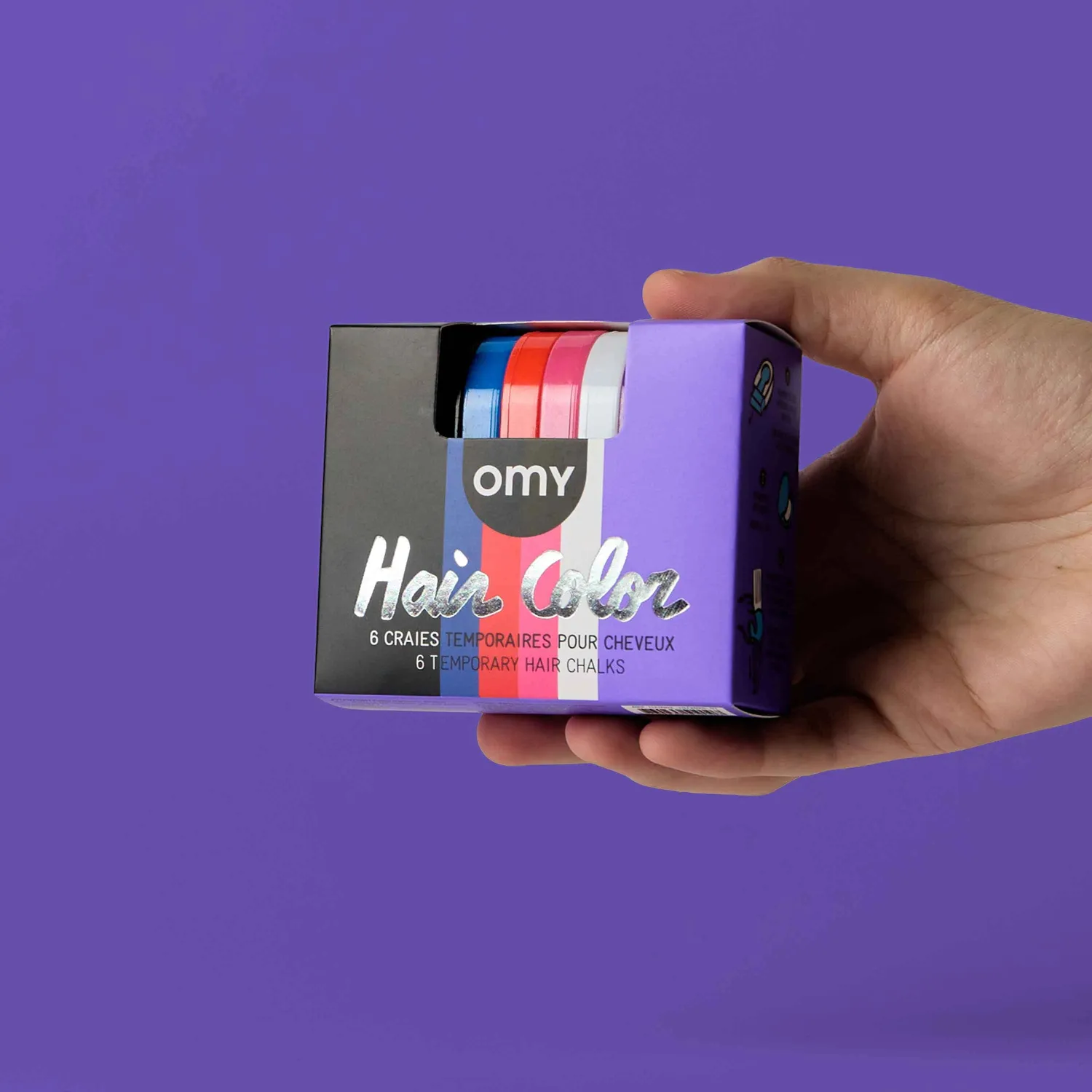 OMY Duo Hair Chalk hårkridt 12 farver Wicked Rainbow