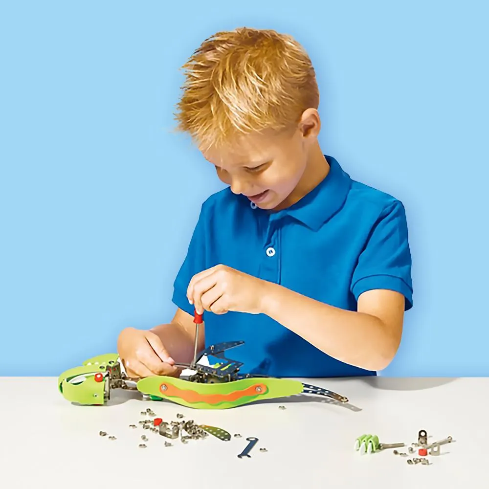 SES Creative Metal Dino byggesæt 7 år skruer værktøj