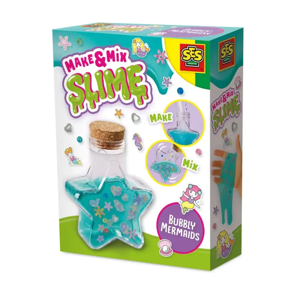 SES Make & Mix Slime Bubbly havfrue slim blå