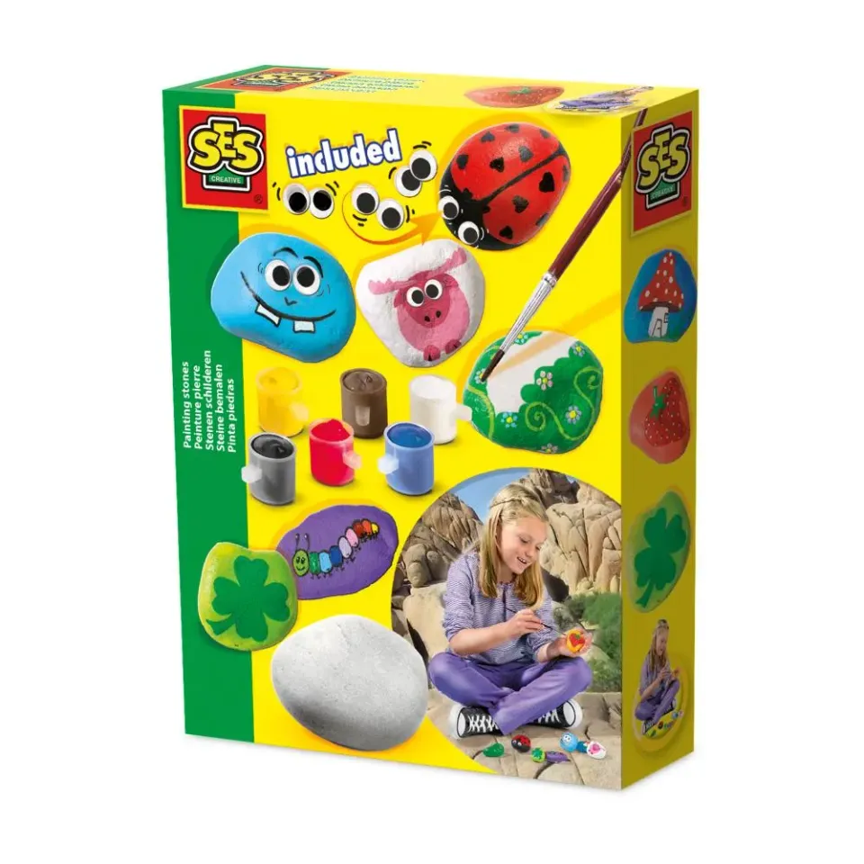 SES Creative Stenmaling sæt 5 sten 6 farver