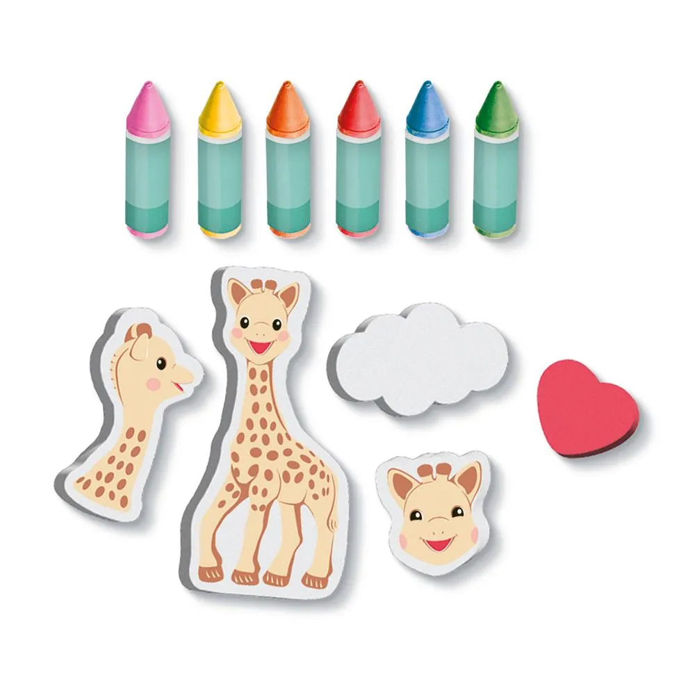 SES Creative Sophie la Girafe badkridt med former 6 farver afvaskelig