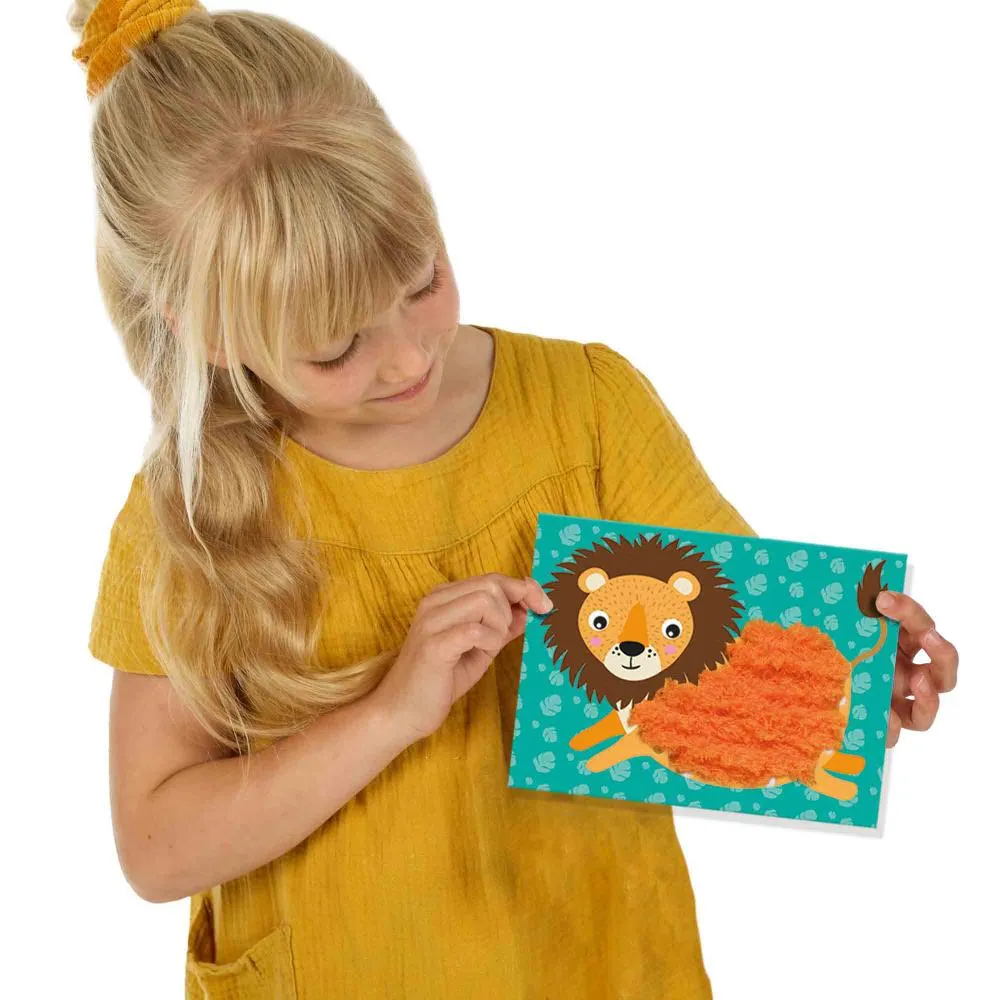 SES Creative fluffy dyr broderisæt 6 kort til børn