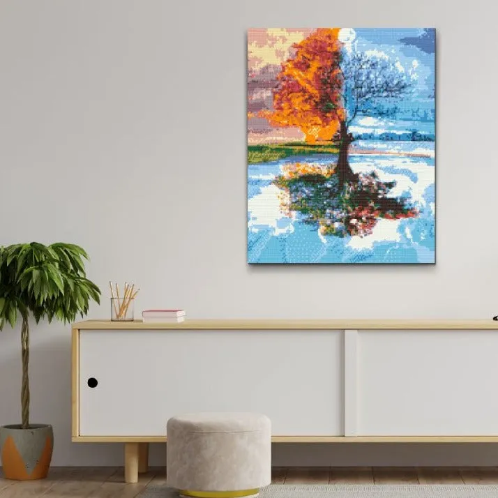 Road2Art Fire Årstiders Træ diamond painting 40x50 cm