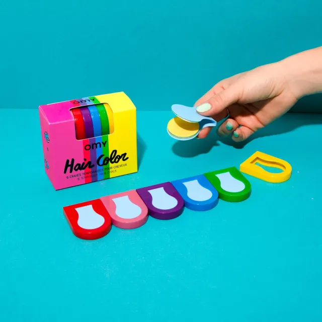 OMY Hair Chalk hårkridt rainbow 6 stk vaskbar
