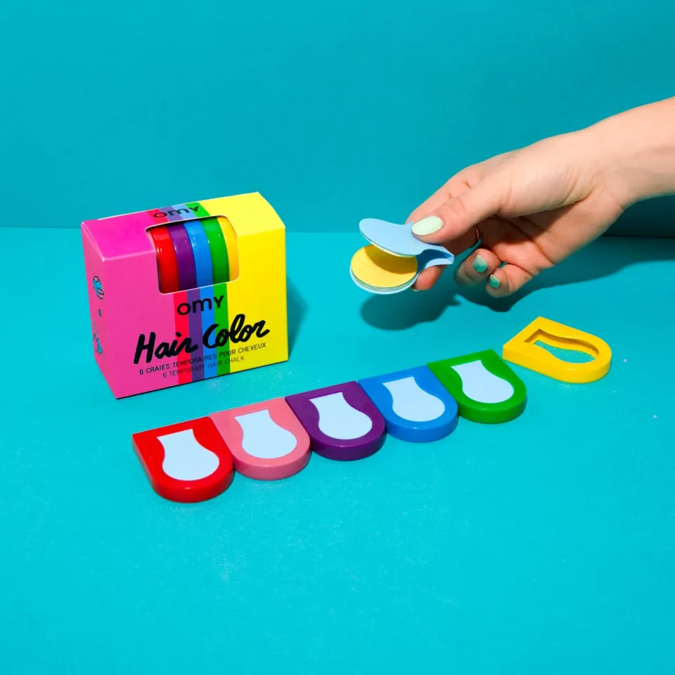 OMY Hair Chalk hårkridt rainbow 6 stk vaskbar
