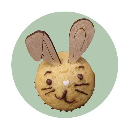 MooiHout Påske cupcake pynt kaninører træ