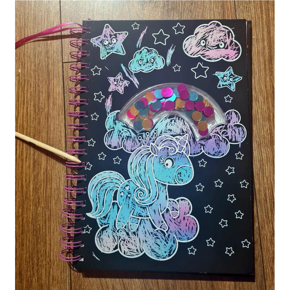 Decoden Magic Sparkles I Love Unicorns skrabebog glimmer