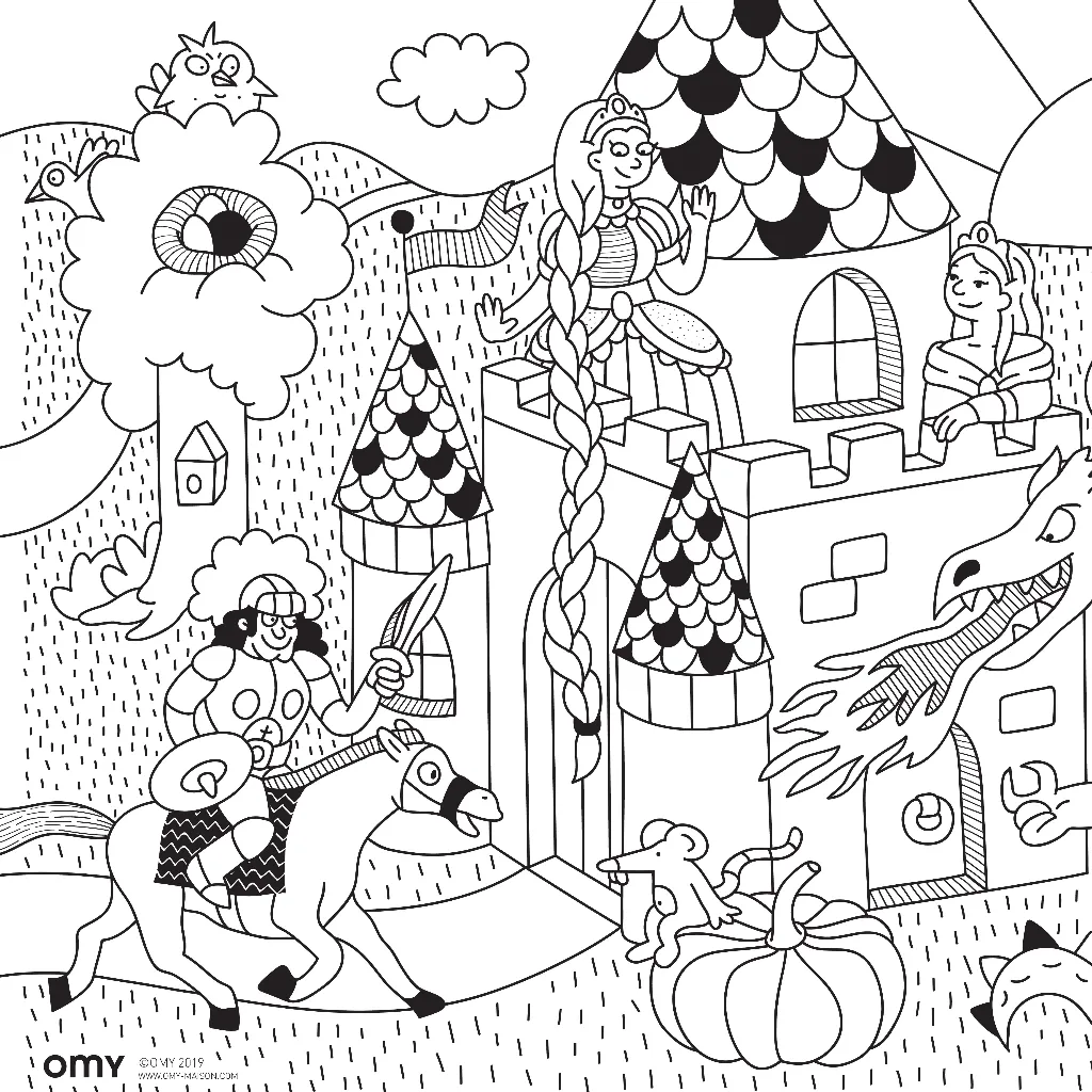 OMY Princesses et dragons pocket malebog 3-7 år