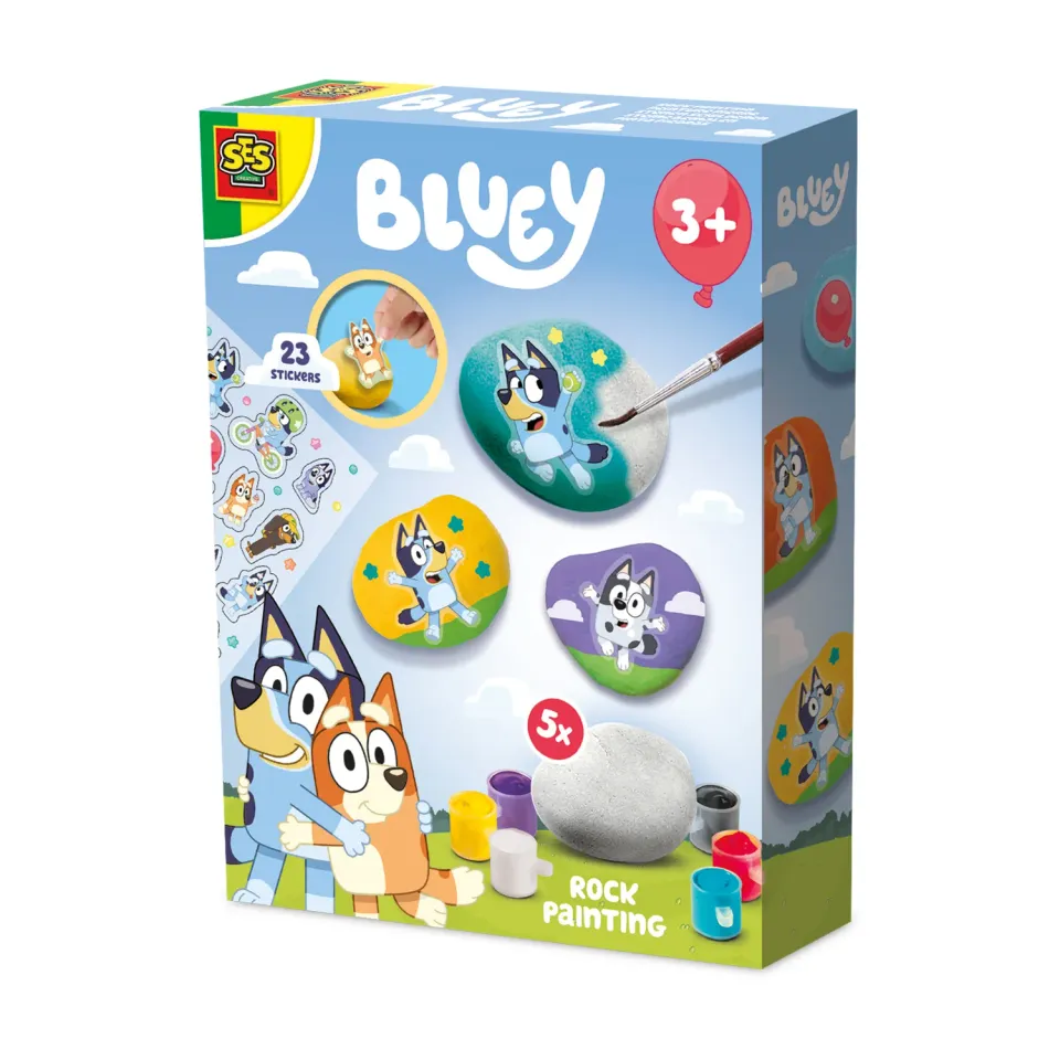 SES Creative Bluey stenmalingssæt med 5 sten