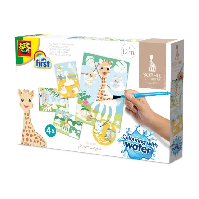 SES Creative Sophie la girafe farv med vand sæt 4 kort