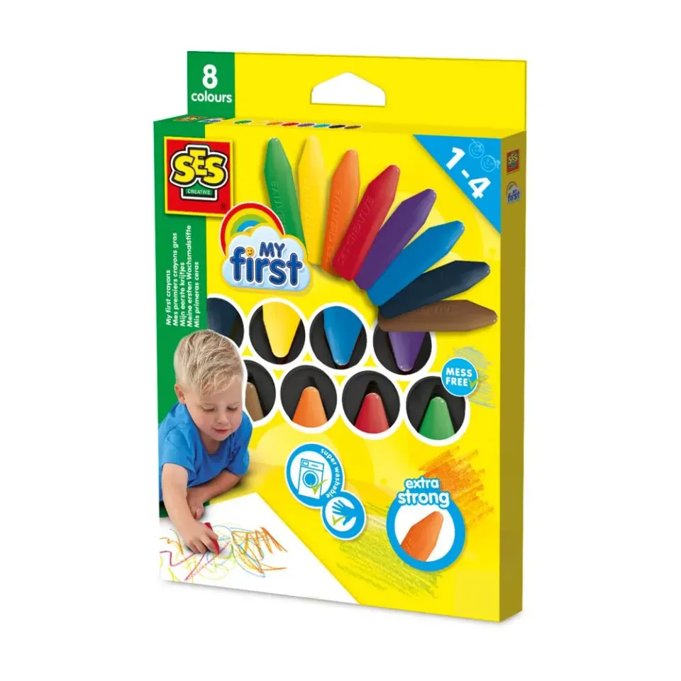 SES Creative My First farvekridt 8 stk små hænder