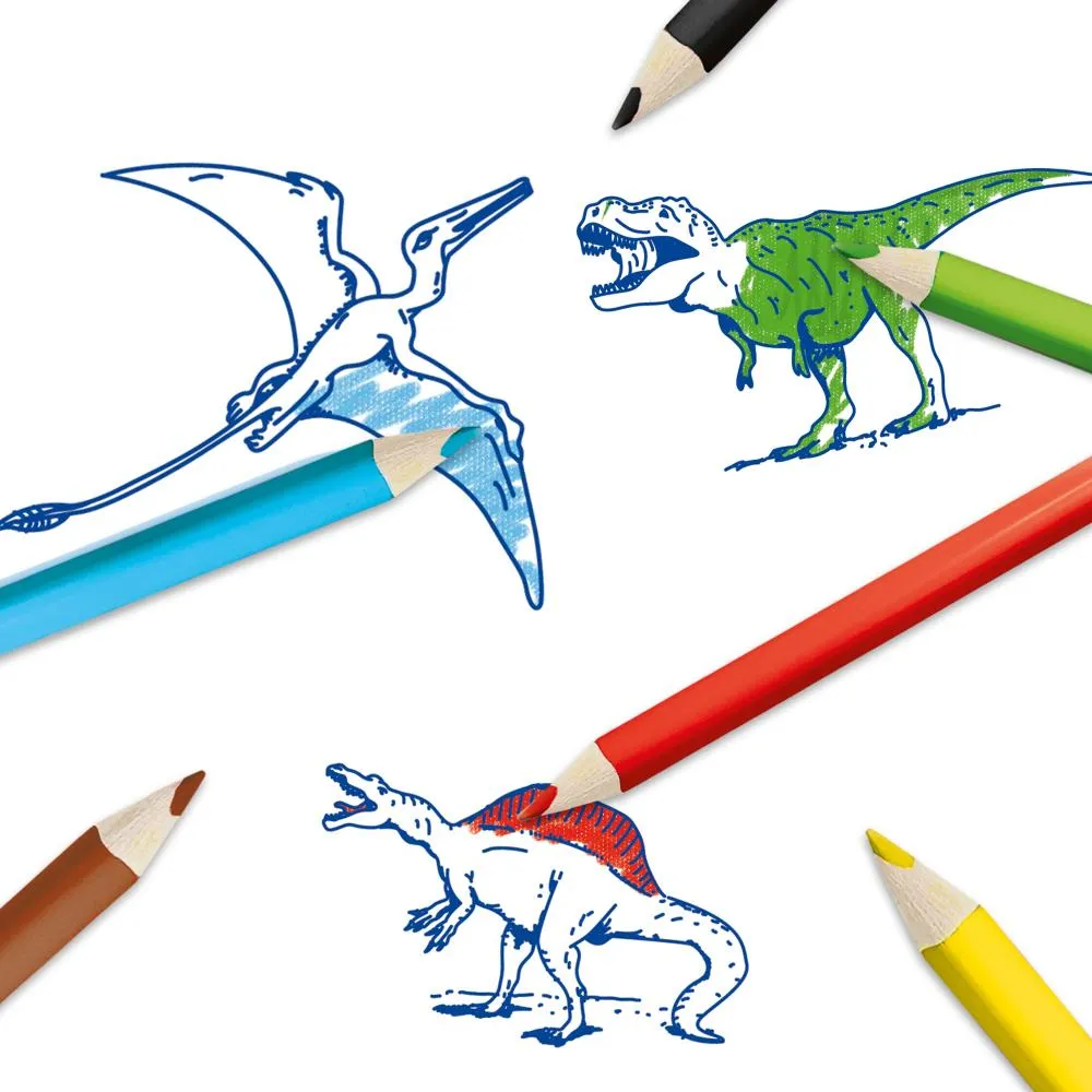 SES Creative Dino stempelsæt foamstempler 11 stk 3 farver