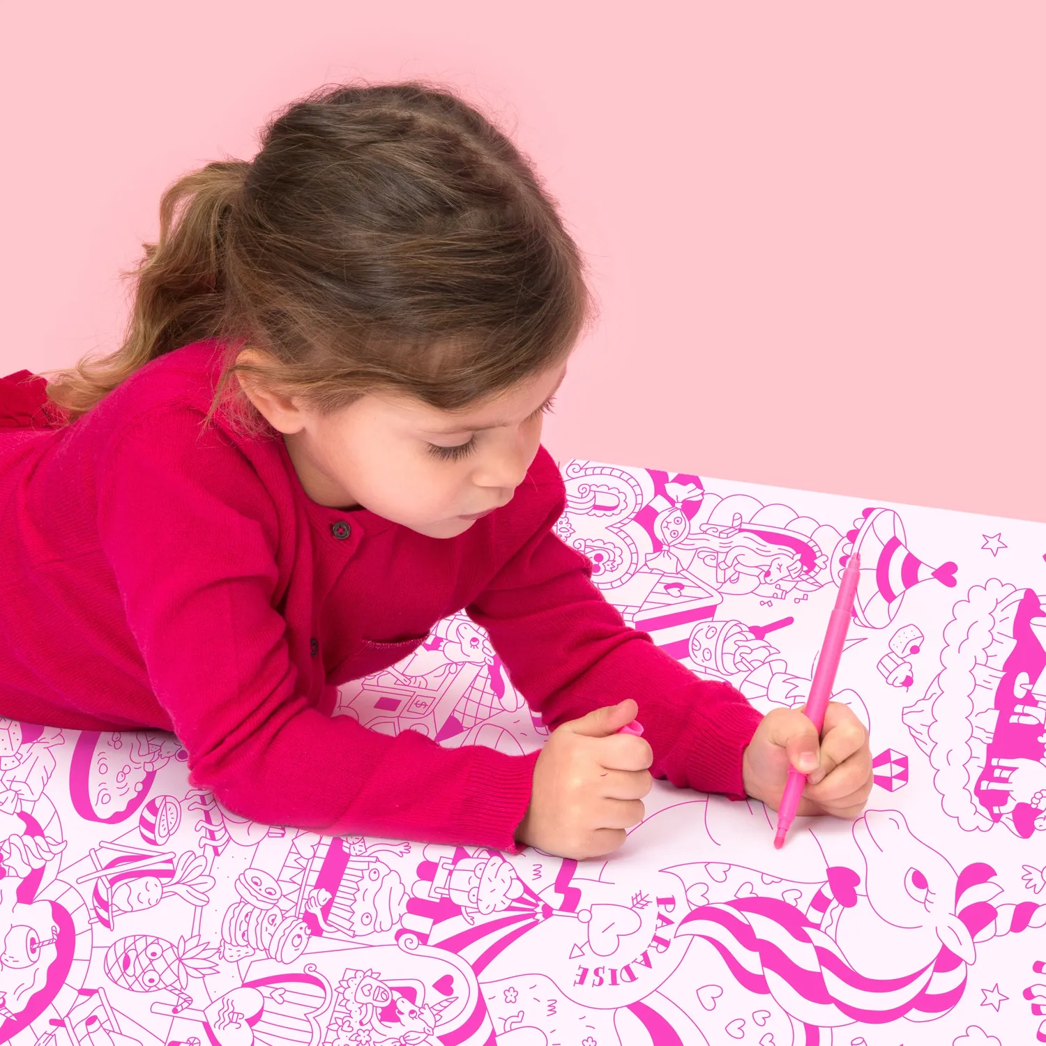 OMY Lily maleplakat kæmpe enhjørning rosa