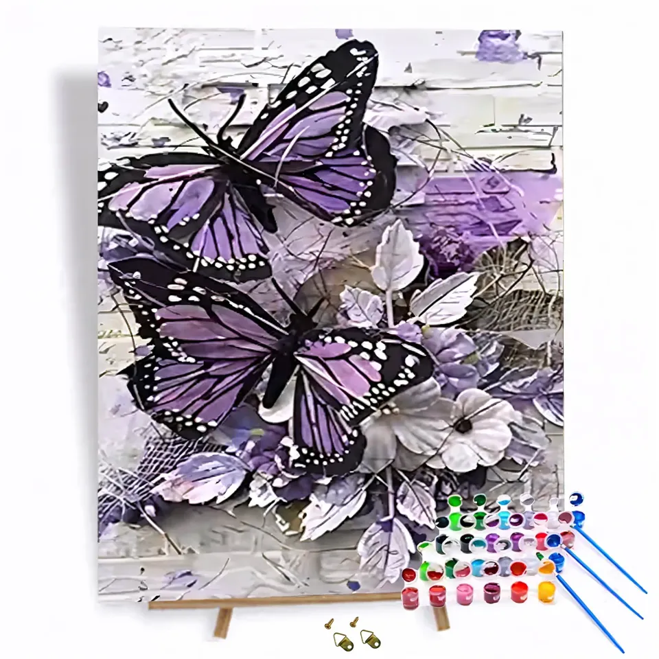 craftsy.dk Lilla Sommerfugle mal efter tal 40x50 sommerfugl