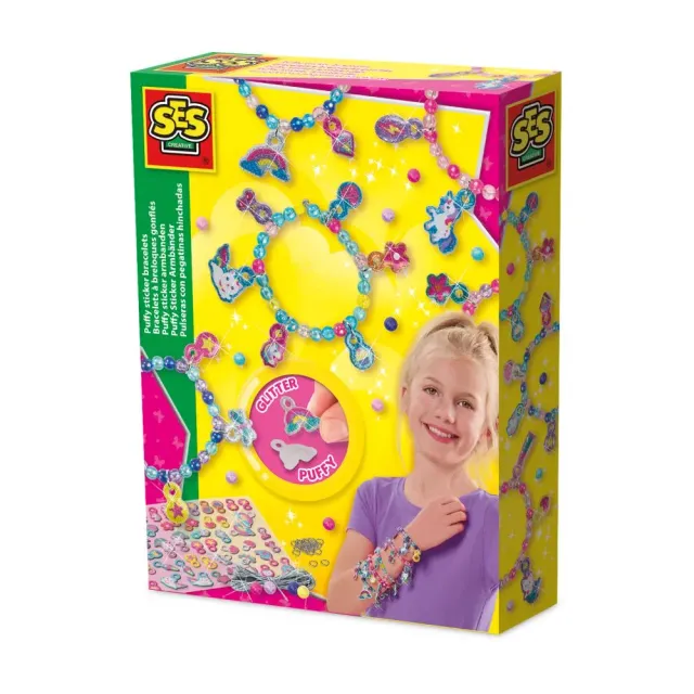 SES Creative Puffy Sticker armbåndssæt 5 stk glitter