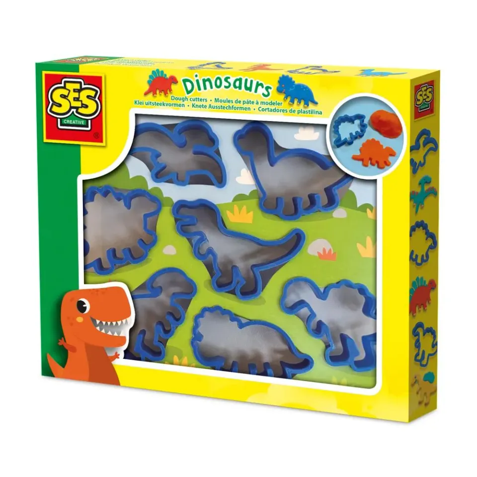 SES Creative dino udstiksforme ler 7 stk små hænder