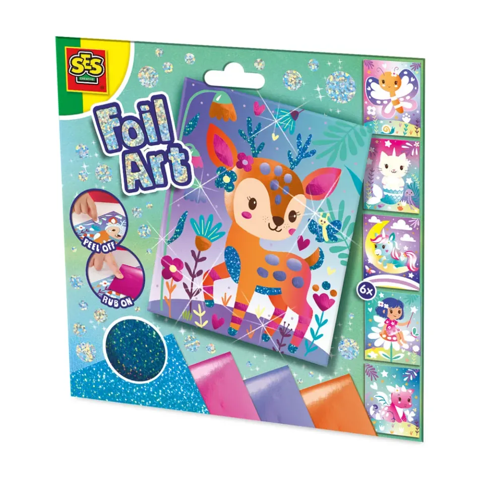 SES Creative Foil Art Tusmørkeeventyr foliesæt 6 kort glitter