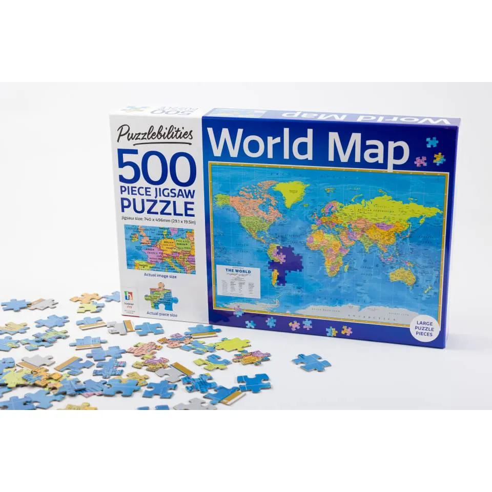 Decoden Magic Puzzlebilities puslespil 500 brikker verdenskort