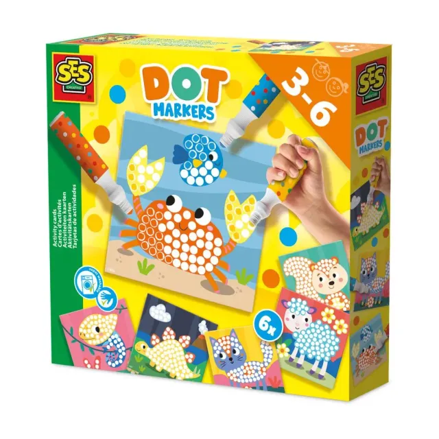 SES Creative Dot Markers Duppetusser 3 stk med Kort