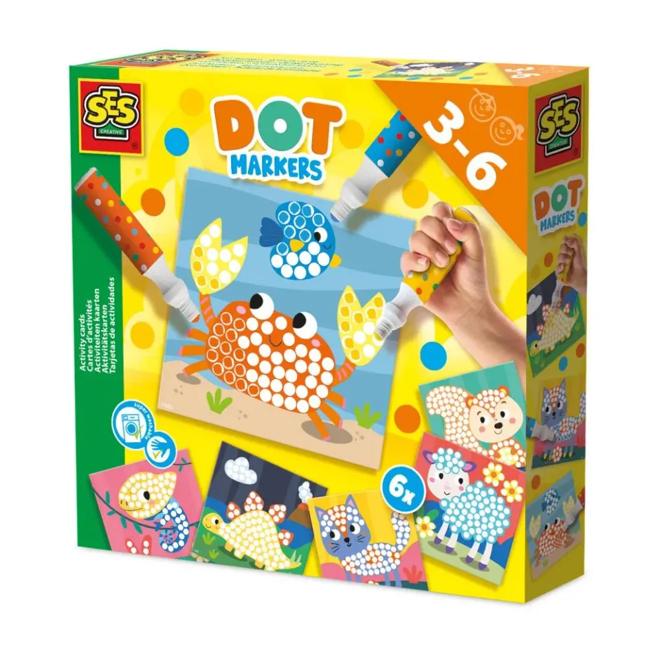 SES Creative Dot Markers Duppetusser 3 stk med Kort