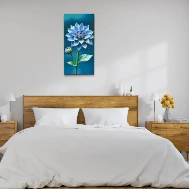 Road2Art Blå blomst diamond painting 40x80 cm