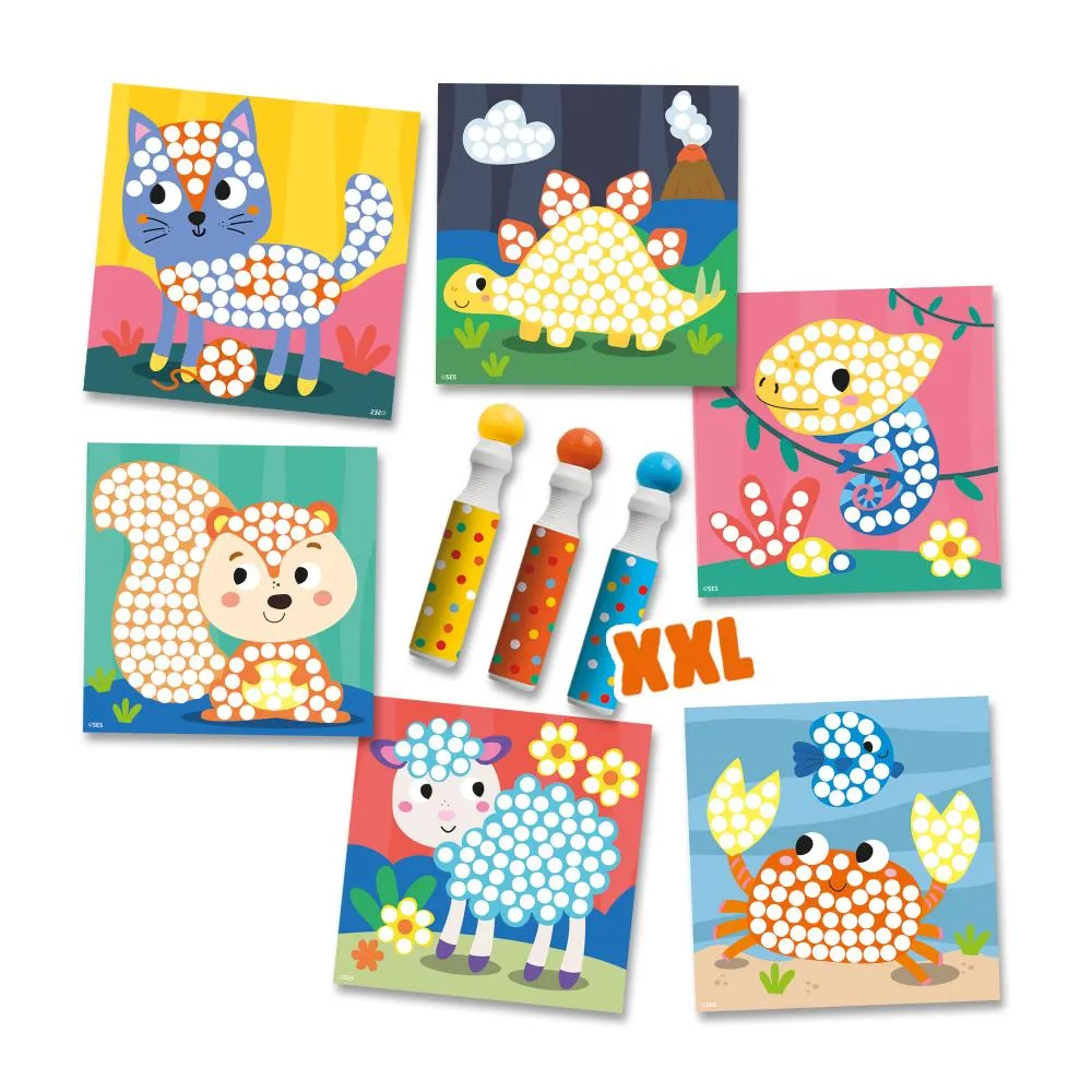 SES Creative Dot Markers Duppetusser 3 stk med Kort