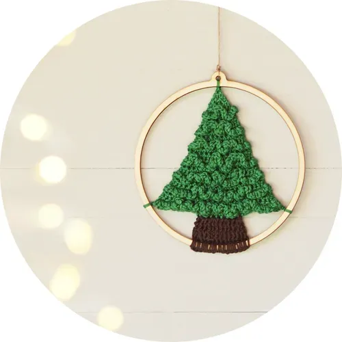 MooiHout Christmas Tree hæklekit juletræ med ring