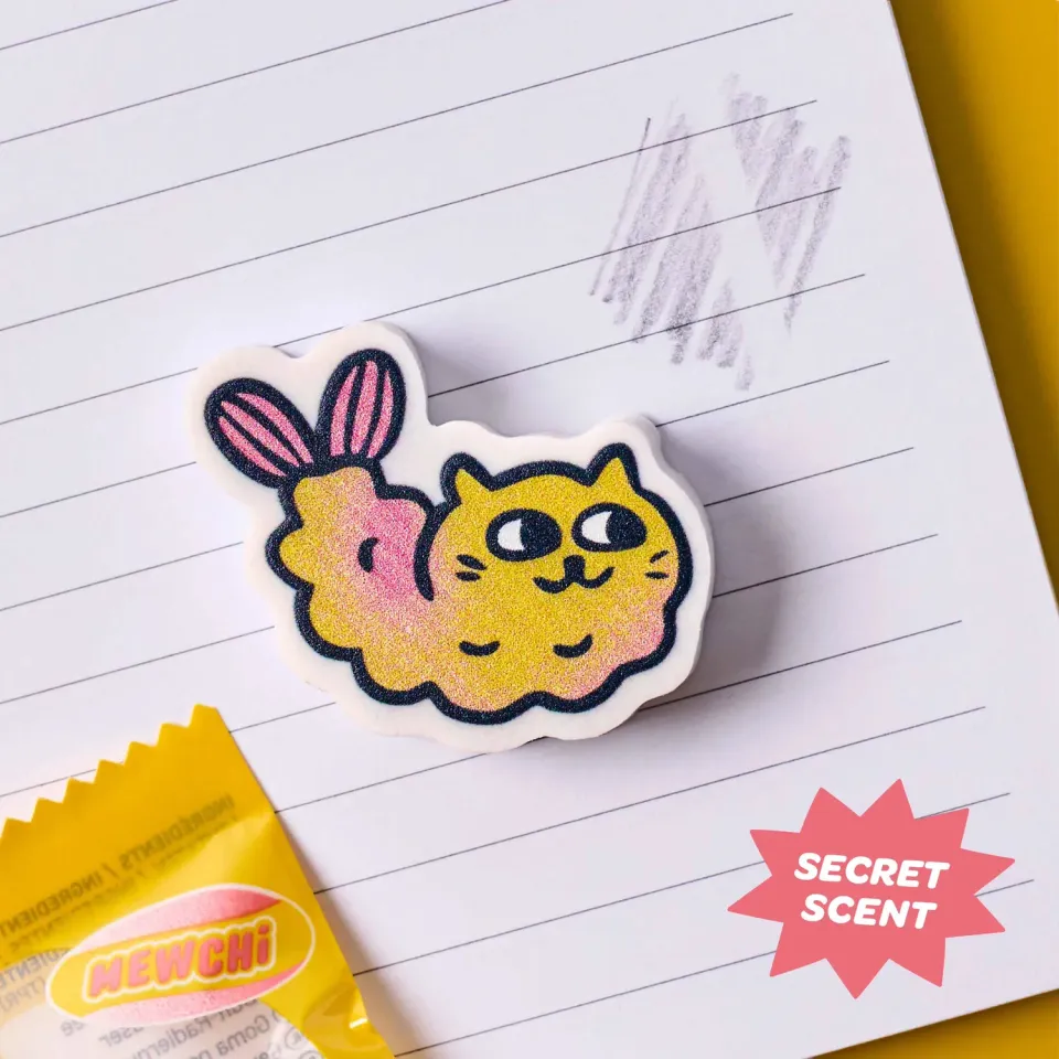 OMY Eraser Buddies Mewchi viskelæder duft
