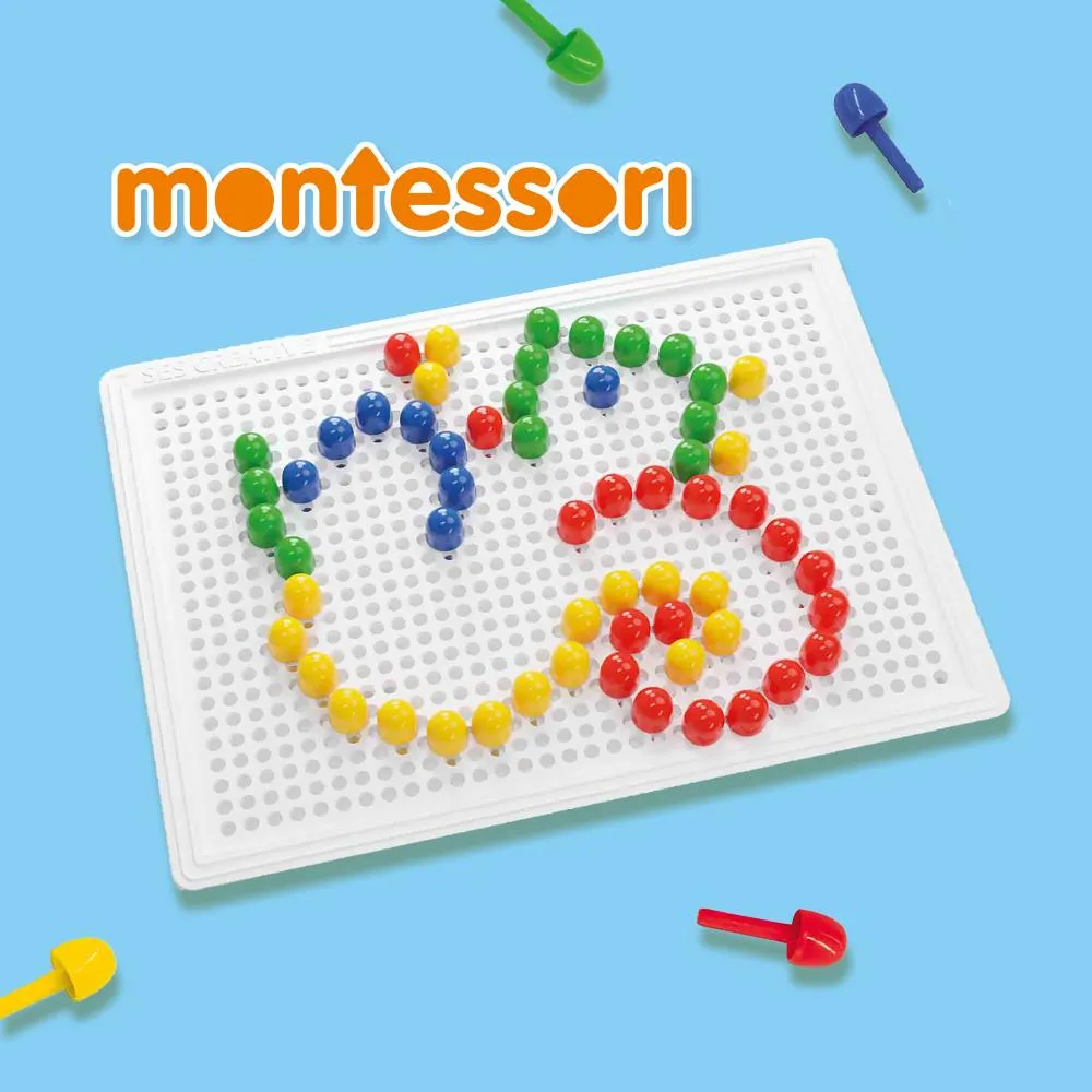 SES Creative mosaikbræt compact mosaikspil 100 pinde genbrugelig