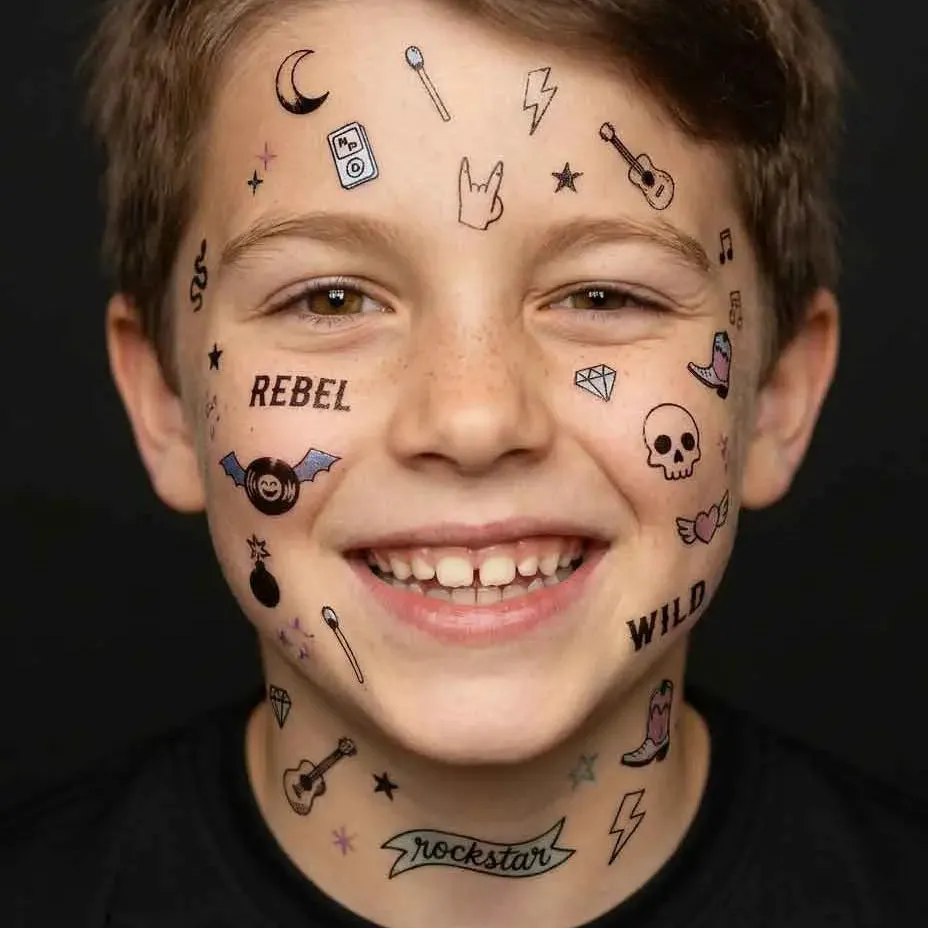 OMY Flash Tattoos Wild Rebel tatoveringer sort-hvide