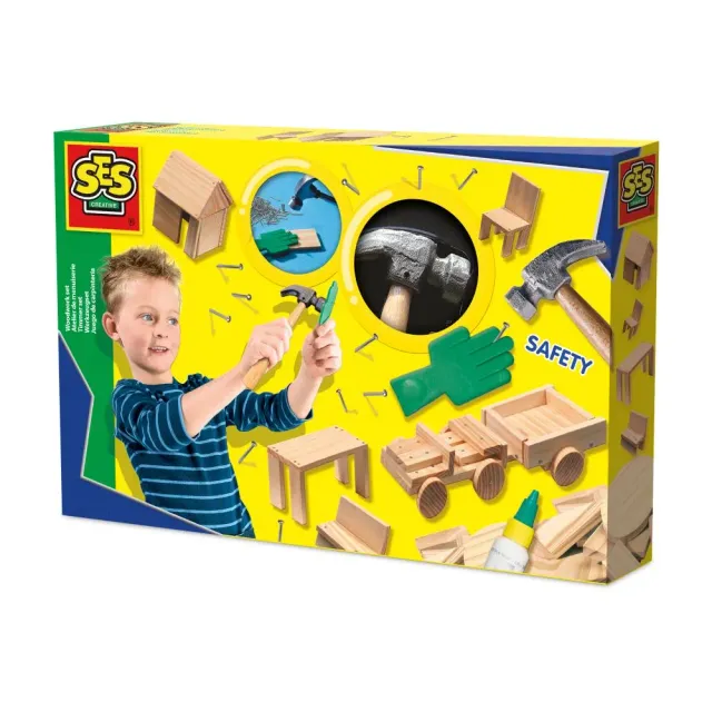 SES Creative Timmerset værktøj med hammer 5 dele