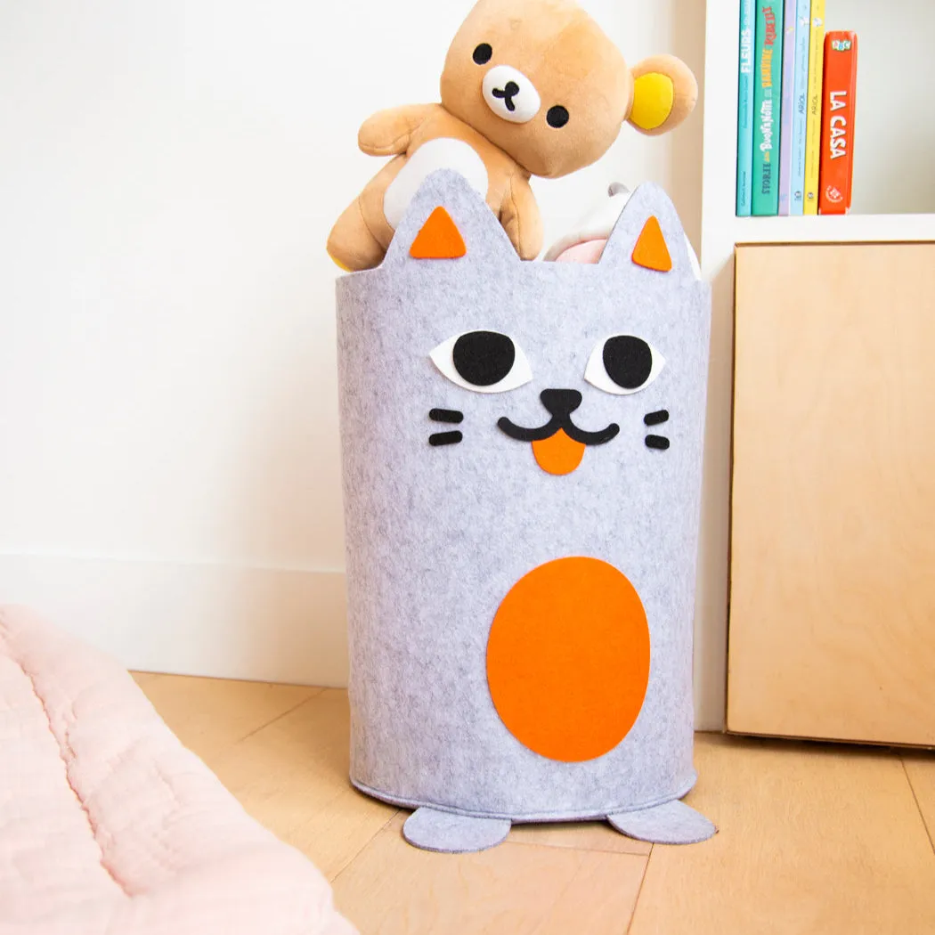 OMY Tidy bag Kitty opbevaringskurv filt