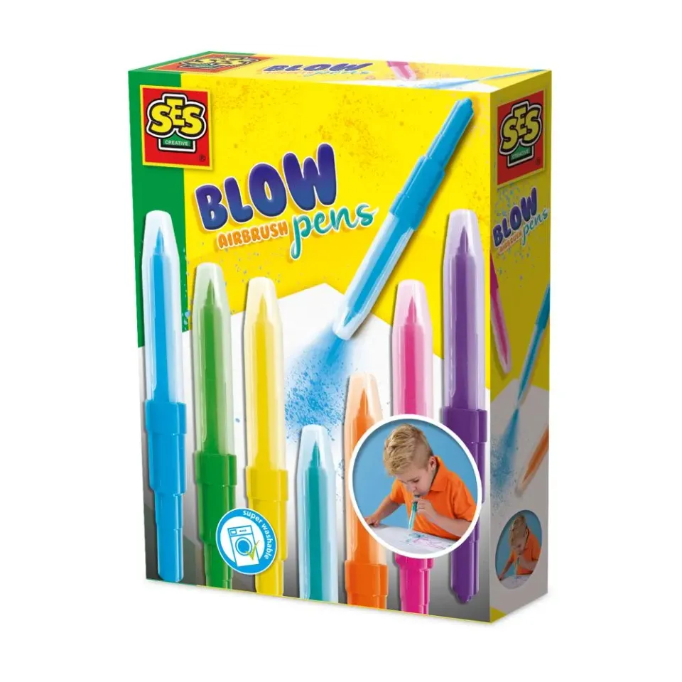 SES Creative Blow Airbrush tusser 7 stk puste-effekt