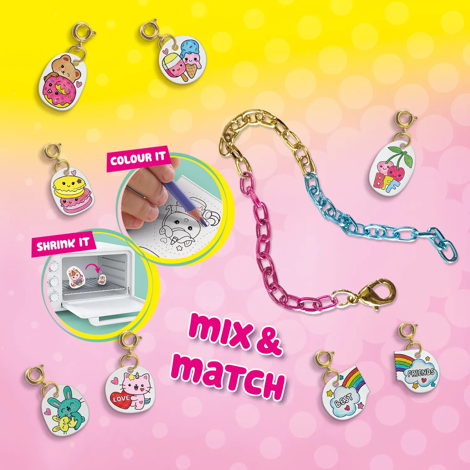SES Mini Shrinkies Charms Best Friends krympeplast 10 stk