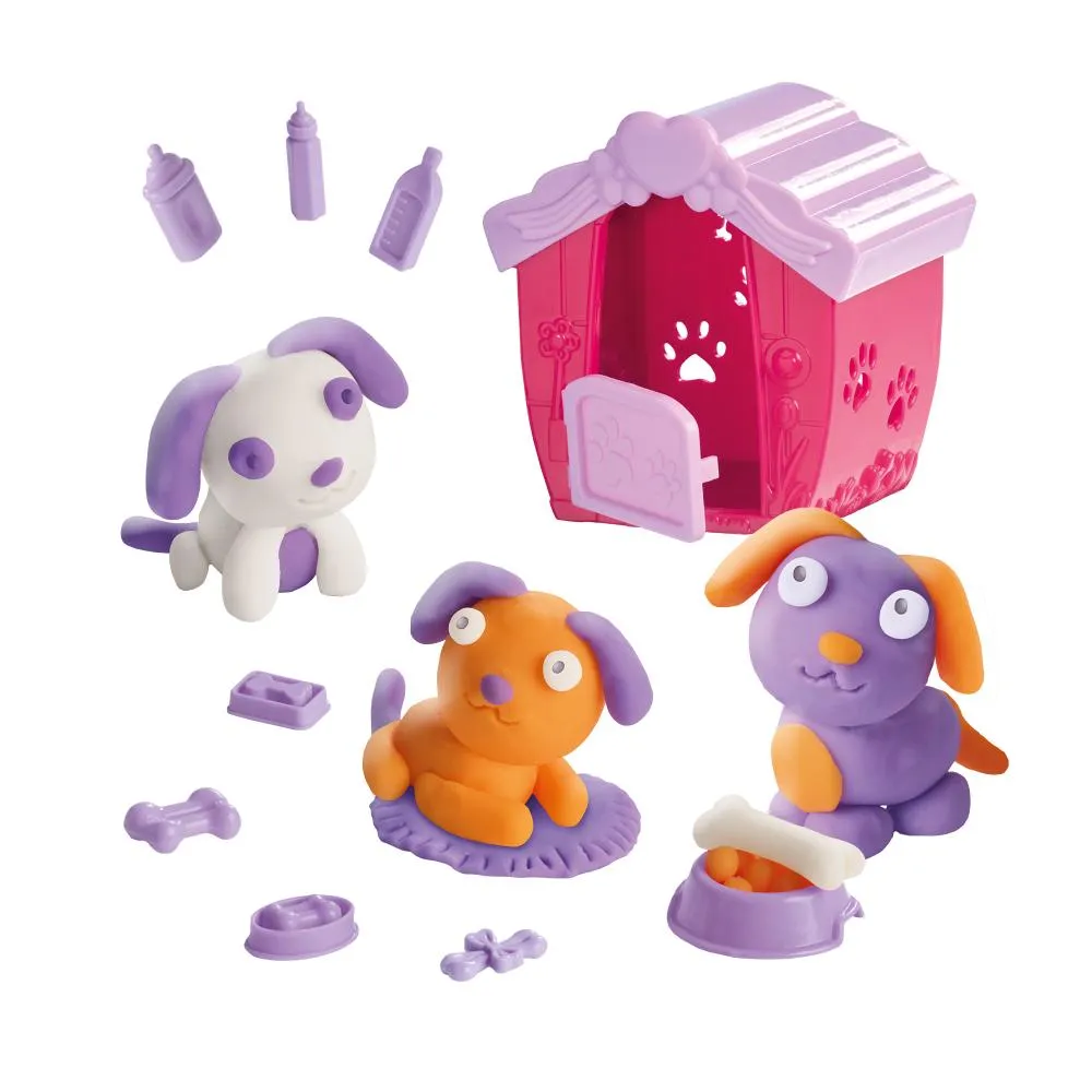 SES Creative Klei Puppy modellervoks sæt med hundehus