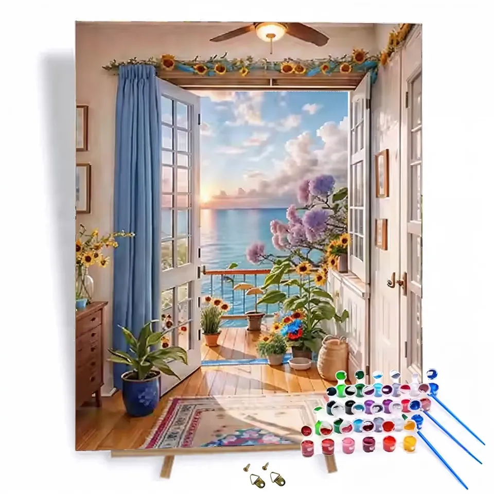 Craftsy Hav og Blomster mal efter tal 40x50 cm