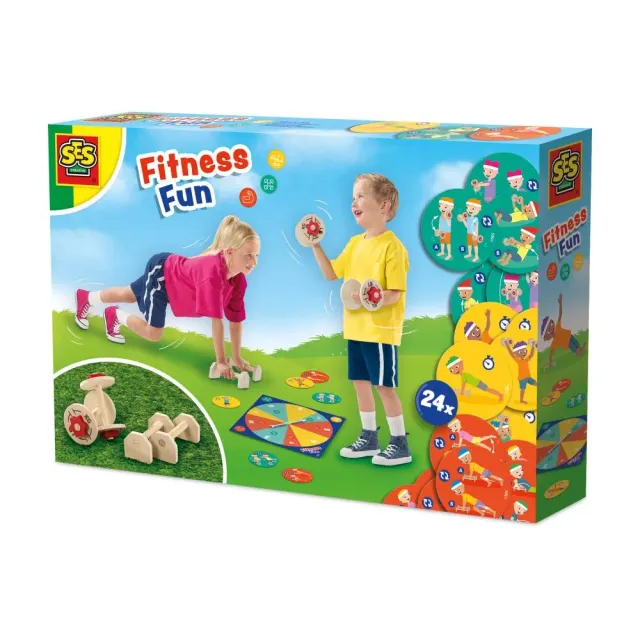 SES Creative Fitness fun fitnessæt 24 øvelser træ