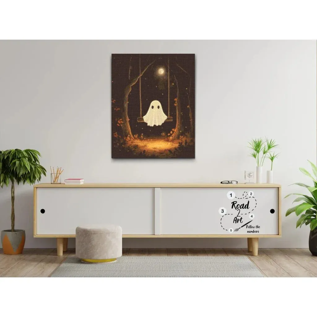 Road2Art Spøgelse på Gyngen diamantmaling 30x40 runde