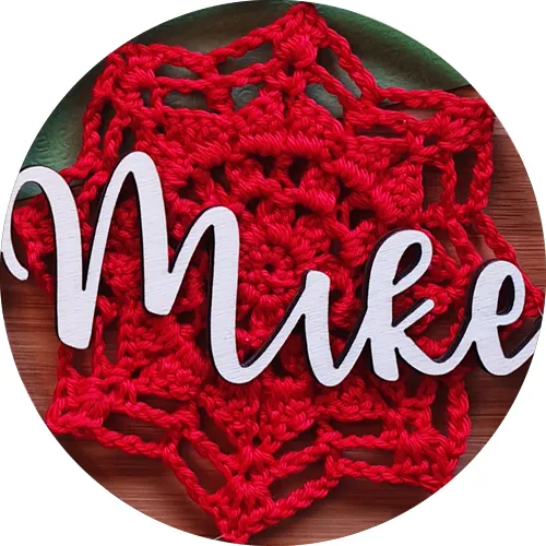 MooiHout DIY julekugle hæklesæt med navn mandala