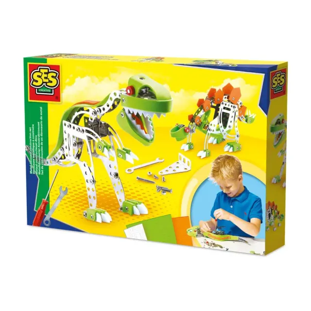 SES Creative Metal Dino byggesæt 7 år skruer værktøj