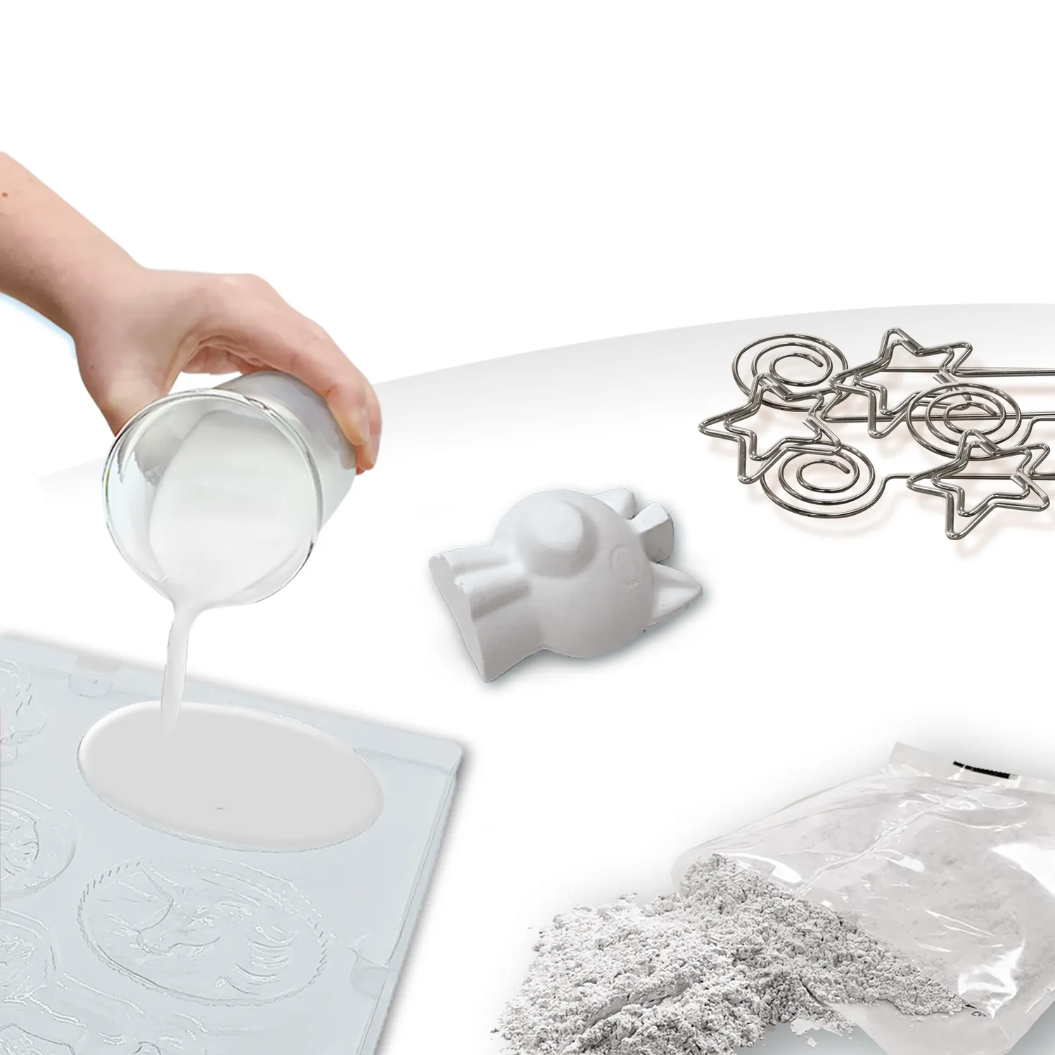 SES Creative Støb og mal memoholdere støbesæt med glitter