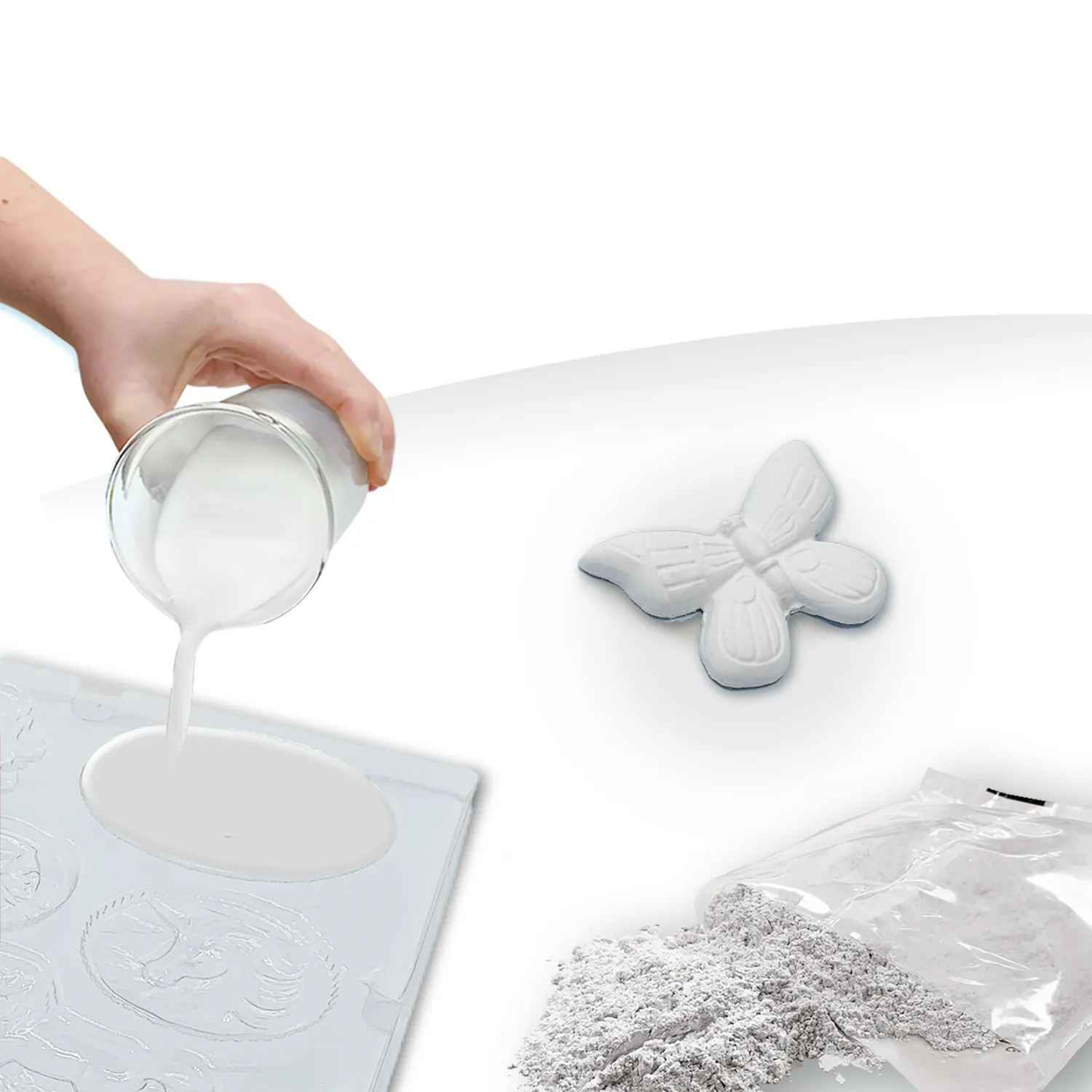 SES Creative Støb og mal sommerfugle gipssæt glitter